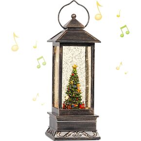 Christmas Snow Globe, Christmas Tree Scene Snow Globes,Glittering Lantern with Timer, Snow Globe Lantern USB or Battery Powered for Desktop Ornament, Christmas Decoration and Gifts