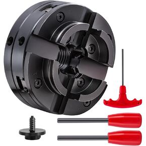 6Inch Lathe Chuck for Woodworking 1" x 8 tpi, 4-Jaw Self-Centering Wood Lathe Chuck Set