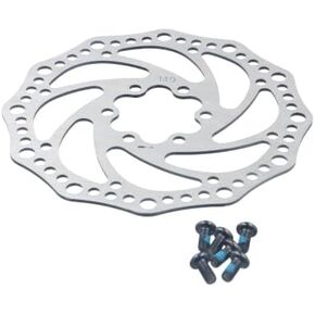 Pokinge Bike Rotor with 6 Bolts Stainless Steel 140/160/180/203mm Bike Disc Brake Rotor Sliver Color Road Bicycle Mountain Bike Parts