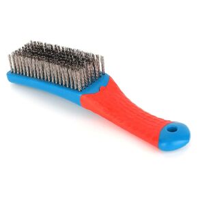 2 Pack Wire Brushes for Cleaning-Heavy Duty Stainless Steel Wire Scratch Brush for Metal Rust Cleaning,Paint Scrubbing with Rubber Covered Handle