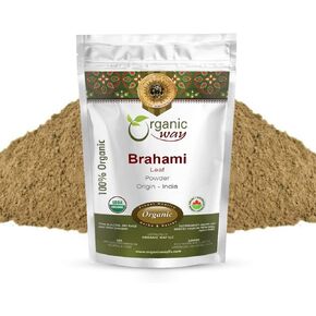 Organic Way Brahmi Leaf Powder (Bacopa Monnieri) - Organic & Kosher Certified | Raw, Vegan, Non GMO & Gluten Free | USDA Certified | Origin - India (1/4 LBS)
