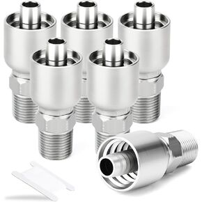TAISHER 12PCS Carbon Steel Hydraulic Hose Fitting, 1/2" Hose x 1/2" NPT Male Hydraulic Hose End Crimp Fitting