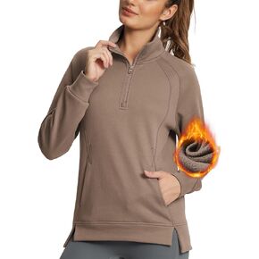 BALEAF Women's Quarter Zip Pullover Fleece Jacket Oversized Hoodie Fall Sweatshirts Casual with Pockets