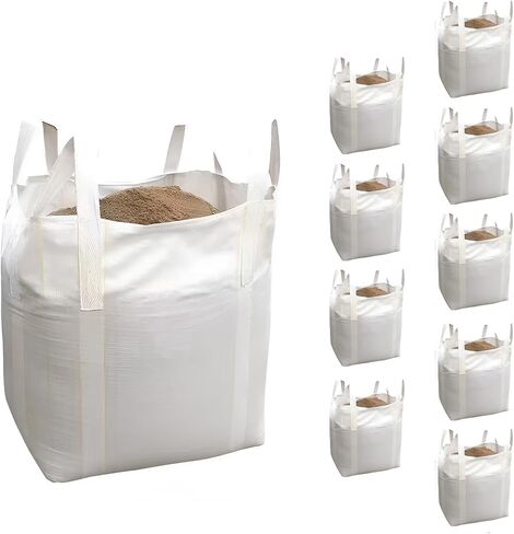 10 قطع من أكياس FIBC السائبة، حقيبة 1.5 طن، 35 بوصة طول × 35 بوصة عرض × 43 بوصة ارتفاع، 3300 رطل، أكياس كبيرة قابلة للفتح مع إغلاق من الأعلى، أكياس بولي بروبيلين منسوجة مع قاعدة مسطحة محكمة الغلق، حقيبة رمل شديدة التحمل، 4 حلقات الرفع in Kuwait