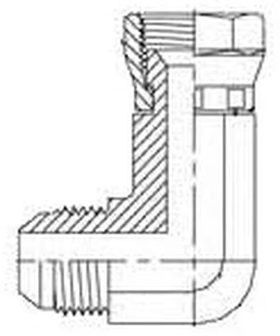 Brennan Industries 6500-L-06-06-FG تركيب أنبوب طويل من الفولاذ المطروق 90 ​​درجة، 9/16 بوصة - 18 SAE × 9/16 بوصة - 18 خيط SAE، 3/8 بوصة ذكر JIC × 3/8 بوصة أنثى JIC قطب in Saudi Arabia