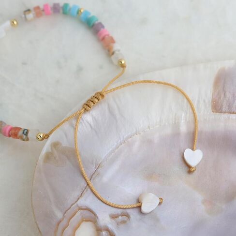 Cute Seed Bead Bracelets for Woman Girls, Boho Colorful Rainbow Handmade Gold Beaded Bracelet Adjustable Summer Beach Jewelry Gifts in Saudi Arabia