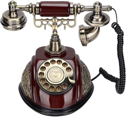 Dilwe Retro Antique Phone, Vintage Telephone European Landline Old Fashion Wired Fixed Telephone for Home Office Cafe Bar Decoration in Saudi Arabia