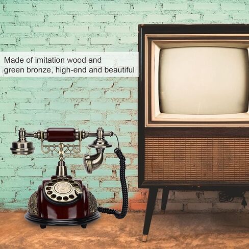 Dilwe Retro Antique Phone, Vintage Telephone European Landline Old Fashion Wired Fixed Telephone for Home Office Cafe Bar Decoration in Saudi Arabia