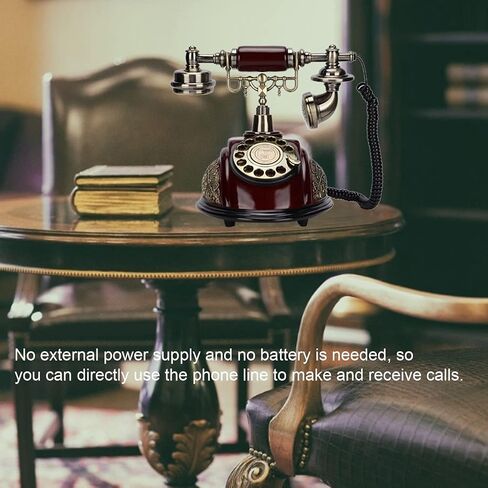 Dilwe Retro Antique Phone, Vintage Telephone European Landline Old Fashion Wired Fixed Telephone for Home Office Cafe Bar Decoration in Saudi Arabia