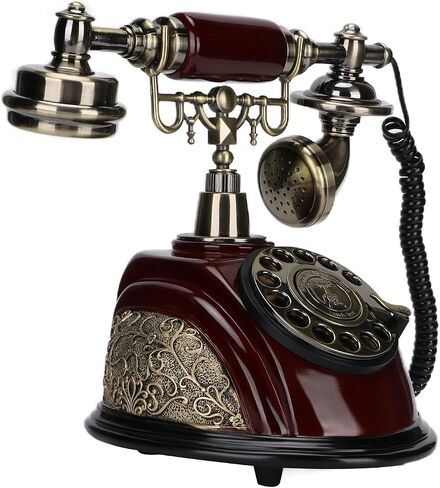 Dilwe Retro Antique Phone, Vintage Telephone European Landline Old Fashion Wired Fixed Telephone for Home Office Cafe Bar Decoration in Saudi Arabia