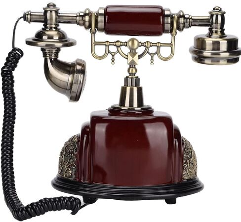 Dilwe Retro Antique Phone, Vintage Telephone European Landline Old Fashion Wired Fixed Telephone for Home Office Cafe Bar Decoration in Saudi Arabia