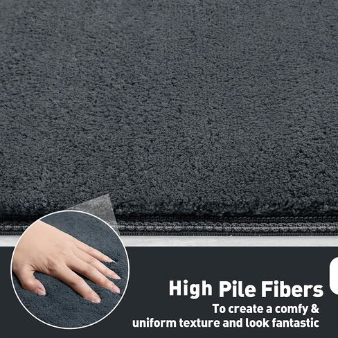 PURE ERA Carpet Stair Treads Ultra Plush 9.5" X 30"Soft Bullnose Indoor Stair Protectors Pet-Friendly Non-Slip Skid Resistant Tape Free Washable Reusable(2 Pieces,Dark Gray) in Kuwait