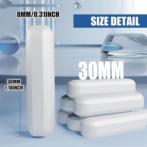 15PCS 30mm/1.18 Inch PTFE Magnetic Stirrer Mixer Stir Bar, Laboratory Magnetic Stir Bar, Stir Plate Bars in Saudi Arabia