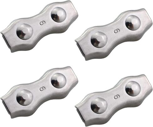 4PCS Silver 304 Stainless Steel Wire Rope Double Clevis M6 Plate Fastening Clevis Double Bolt Rope Clevis Aircraft Fastener for Ship Fitting Cranes Mining Transport in Saudi Arabia