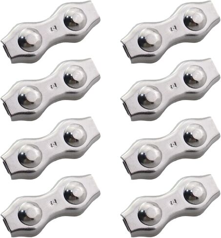 4PCS Silver 304 Stainless Steel Wire Rope Double Clevis M6 Plate Fastening Clevis Double Bolt Rope Clevis Aircraft Fastener for Ship Fitting Cranes Mining Transport in Saudi Arabia