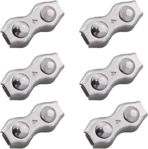 4PCS Silver 304 Stainless Steel Wire Rope Double Clevis M6 Plate Fastening Clevis Double Bolt Rope Clevis Aircraft Fastener for Ship Fitting Cranes Mining Transport in Saudi Arabia
