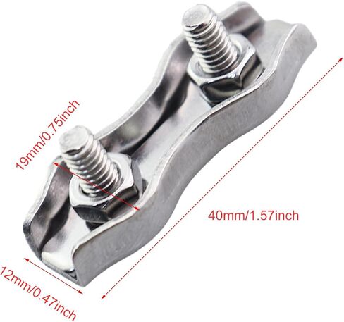 4PCS Silver 304 Stainless Steel Wire Rope Double Clevis M6 Plate Fastening Clevis Double Bolt Rope Clevis Aircraft Fastener for Ship Fitting Cranes Mining Transport in Saudi Arabia