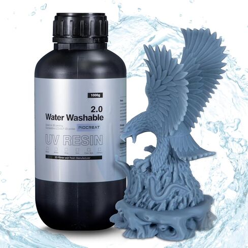 Water Washable 3D Printer Resin 2.0, Fast Curing 3D Printing Resin for Mars LCD DLP SLA Resin 3D Printers, UV Curing 405nm Standard Photopolymer Resin, Excellent Fluidity, High Precision in Saudi Arabia