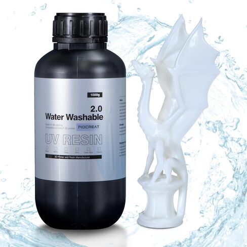 Water Washable 3D Printer Resin 2.0, Fast Curing 3D Printing Resin for Mars LCD DLP SLA Resin 3D Printers, UV Curing 405nm Standard Photopolymer Resin, Excellent Fluidity, High Precision in Saudi Arabia