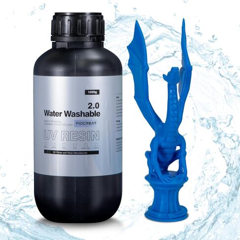 Water Washable 3D Printer Resin 2.0, Fast Curing 3D Printing Resin for Mars LCD DLP SLA Resin 3D Printers, UV Curing 405nm Standard Photopolymer Resin, Excellent Fluidity, High Precision in Saudi Arabia
