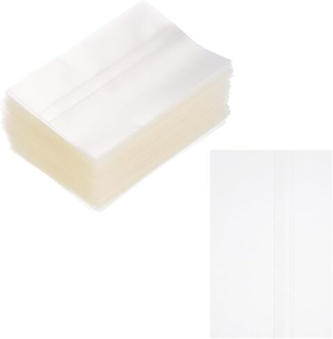 PATIKIL 65x100mm PVC Perforated Shrink Bands, 500Pcs 0.05 mm/2 Mil Thickened Heat Shrink Seal Wrap Fit for 1.25"-1.5" Cap Diameter Essential Oil Bottles Jars Cans Tin, Clear in Saudi Arabia