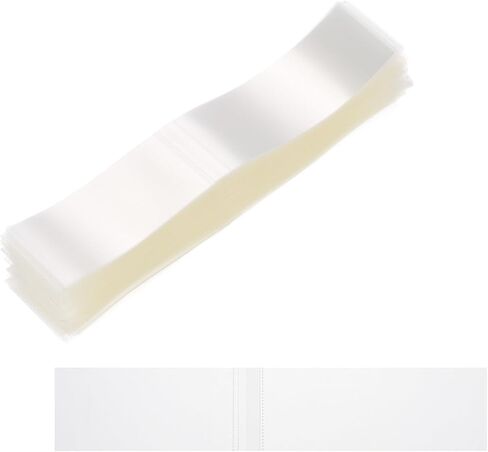 PATIKIL 65x100mm PVC Perforated Shrink Bands, 500Pcs 0.05 mm/2 Mil Thickened Heat Shrink Seal Wrap Fit for 1.25"-1.5" Cap Diameter Essential Oil Bottles Jars Cans Tin, Clear in Saudi Arabia