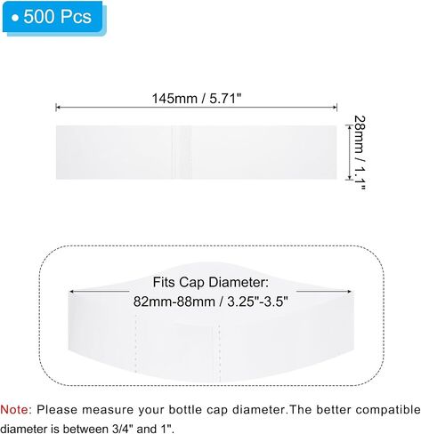 PATIKIL 65x100mm PVC Perforated Shrink Bands, 500Pcs 0.05 mm/2 Mil Thickened Heat Shrink Seal Wrap Fit for 1.25"-1.5" Cap Diameter Essential Oil Bottles Jars Cans Tin, Clear in Saudi Arabia