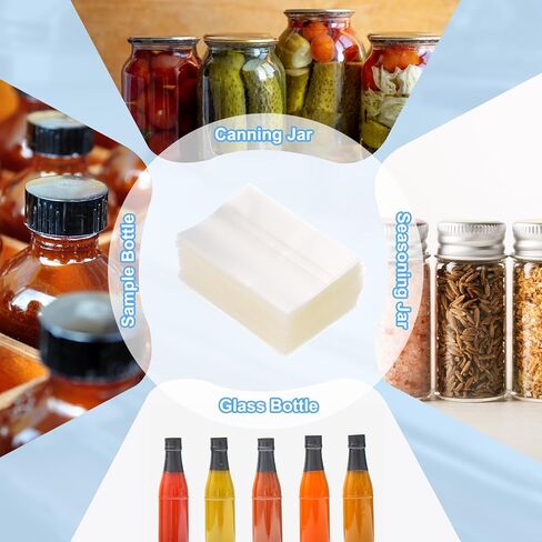 PATIKIL 65x100mm PVC Perforated Shrink Bands, 500Pcs 0.05 mm/2 Mil Thickened Heat Shrink Seal Wrap Fit for 1.25"-1.5" Cap Diameter Essential Oil Bottles Jars Cans Tin, Clear in Saudi Arabia