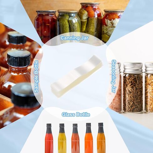PATIKIL 65x100mm PVC Perforated Shrink Bands, 500Pcs 0.05 mm/2 Mil Thickened Heat Shrink Seal Wrap Fit for 1.25"-1.5" Cap Diameter Essential Oil Bottles Jars Cans Tin, Clear in Saudi Arabia