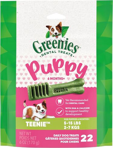 Greenies Puppy Petite Size Natural Dental Dog Treats, 12 oz. Pack (20 Treats) in Saudi Arabia