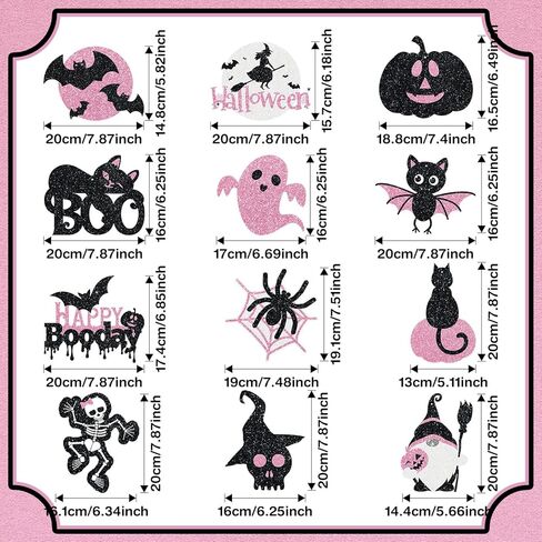 36 PCS Halloween Hanging Swirls Decoration Happy Boo Day Ceiling Swirls Spirals Halloween Black and Pink Ghost Witch Spider Streamers Halloween Party Decor for Halloween Outdoor Indoor Supplies in Kuwait