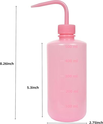 3 Pcs Tattoo Wash Bottle, Wash Bottles, Narrow Mouth Squeeze Bottle, Safety Rinse Bottle Watering Tools, for Lab, Tattoo, hair, pet, Plant Irrigation Bottle (Pink, 500ml) in Saudi Arabia