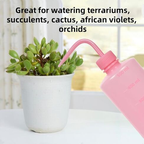 3 Pcs Tattoo Wash Bottle, Wash Bottles, Narrow Mouth Squeeze Bottle, Safety Rinse Bottle Watering Tools, for Lab, Tattoo, hair, pet, Plant Irrigation Bottle (Pink, 500ml) in Saudi Arabia