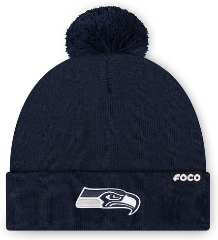 FOCO NFL Team Logo Basic Pom Beanie Hat in Saudi Arabia