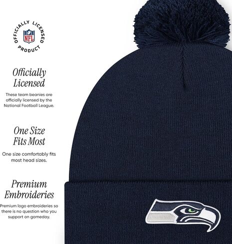 FOCO NFL Team Logo Basic Pom Beanie Hat in Saudi Arabia
