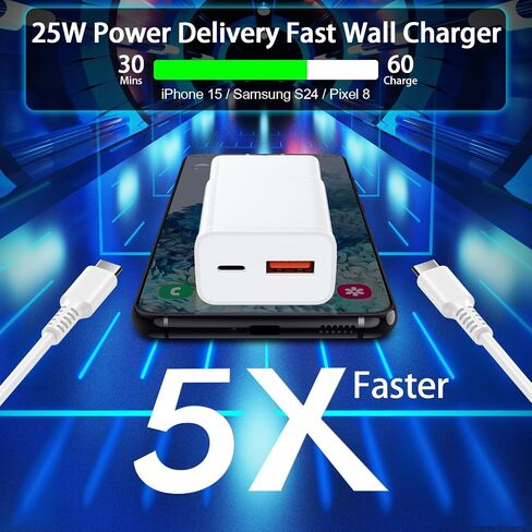 شاحن Motorola شاحن Android سريع لموتورولا Edge Razr Edge 50 Ultra Pro X50، Moto G 2024 G Stylus 5G G Power G Play G Pure 2023 One 5G Ace، 25W 2 Port Type C Phone Charging Block 6FT USBC Cable in Saudi Arabia