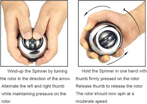 Metal Auto-Start Gyro Ball, Hand Strengthener Wrist Exerciser Wrist Trainer Ball with LED Light in Saudi Arabia