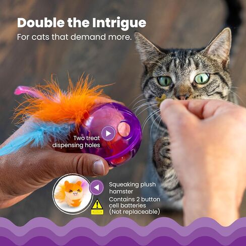 Catstages Ball Treat Stuffer Interactive Cat Toy, Green in Saudi Arabia