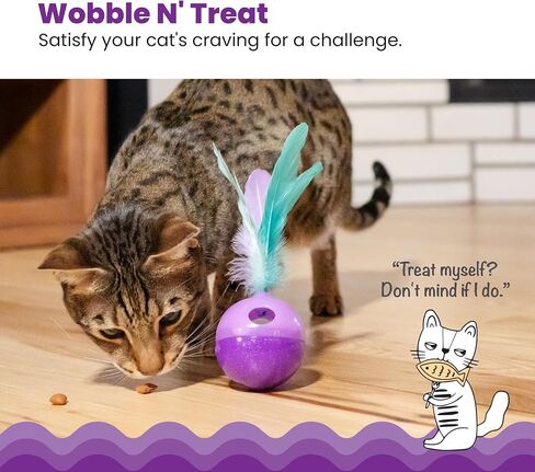 Catstages Ball Treat Stuffer Interactive Cat Toy, Green in Saudi Arabia