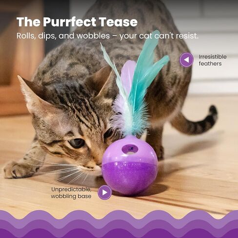 Catstages Ball Treat Stuffer Interactive Cat Toy, Green in Saudi Arabia