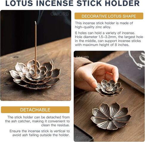 GAIORD 29 Pcs Brass Powder Incense Burner Kit, Incense Making Kit, Incense Powder with Incense Stick Holder(Stick/Cone/Coil Incense) Ash Catcher Tray As Gift for Yoga and Meditation (Glod) in Saudi Arabia