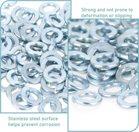 100pcs 1/4" Spring Lock Washers Assortment Kit, Metric Split Lock Washer Carbon Steel Lock Washers for Bolts, Industrial Spring Washers, Vibration-Resistant Lock Washers for Store, Fasteners in Saudi Arabia