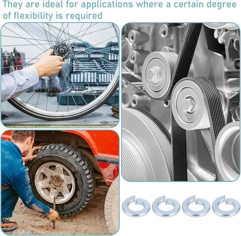 100pcs 1/4" Spring Lock Washers Assortment Kit, Metric Split Lock Washer Carbon Steel Lock Washers for Bolts, Industrial Spring Washers, Vibration-Resistant Lock Washers for Store, Fasteners in Saudi Arabia