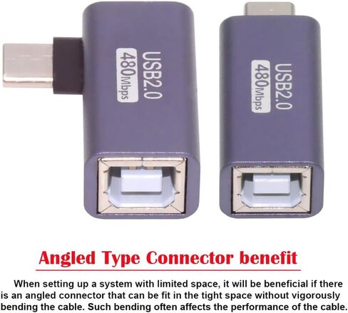 xiwai USB 2.0 B Type Female to Type-A & Type-B Male Adapter, 2 Pack Extension Connector for Printer Scanner Disk in Kuwait