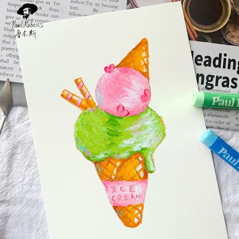 Paul Rubens White Oil Pastel Set, Each Box Contains 6 White Oil Pastels, Specially for Mixing with Other Colour Oil Pastels, Pastels Art Supplies for Painting Clouds and Waves in Kuwait