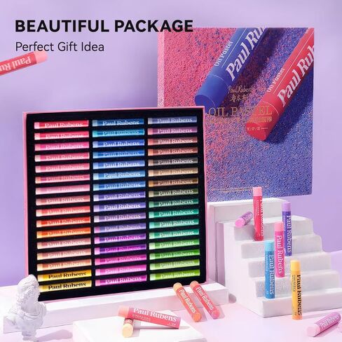 Paul Rubens White Oil Pastel Set, Each Box Contains 6 White Oil Pastels, Specially for Mixing with Other Colour Oil Pastels, Pastels Art Supplies for Painting Clouds and Waves in Kuwait