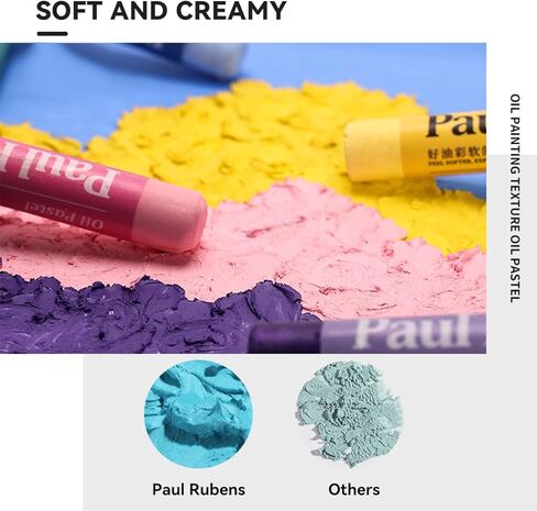 Paul Rubens White Oil Pastel Set, Each Box Contains 6 White Oil Pastels, Specially for Mixing with Other Colour Oil Pastels, Pastels Art Supplies for Painting Clouds and Waves in Kuwait