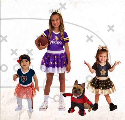 NFL Dallas Cowboys Officially Licensed Cheer Dog Costume by MODERN HERO Includes Dress with Faux Stuffed arms and Tinsel pom-poms and Satin Bow Headband (Small) in Saudi Arabia