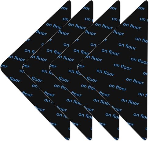 Rug Pad Grippers (12 Pcs) 2024, Non-Slip Rug Pads for Tile and Hard Floors, Reusable and Machine-Washable Area Rug Tape, Adhesive Gripper with Corners to Maintain Flat Corners (Black), RG2809 in Saudi Arabia