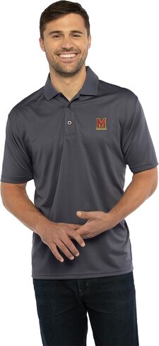 Vantage Apparel Men's Dark Gray Collegiate Premium Moisture Wicking Icon Polo in Saudi Arabia